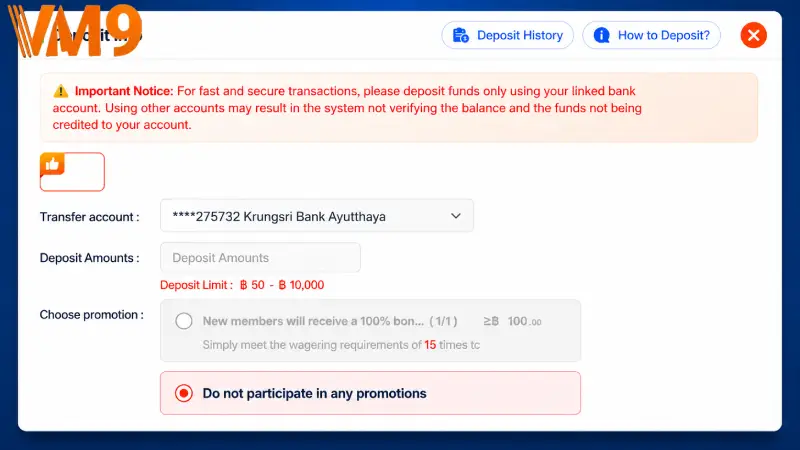 Deposit VM9 Fast & Secure Automated Funding Guide 2026